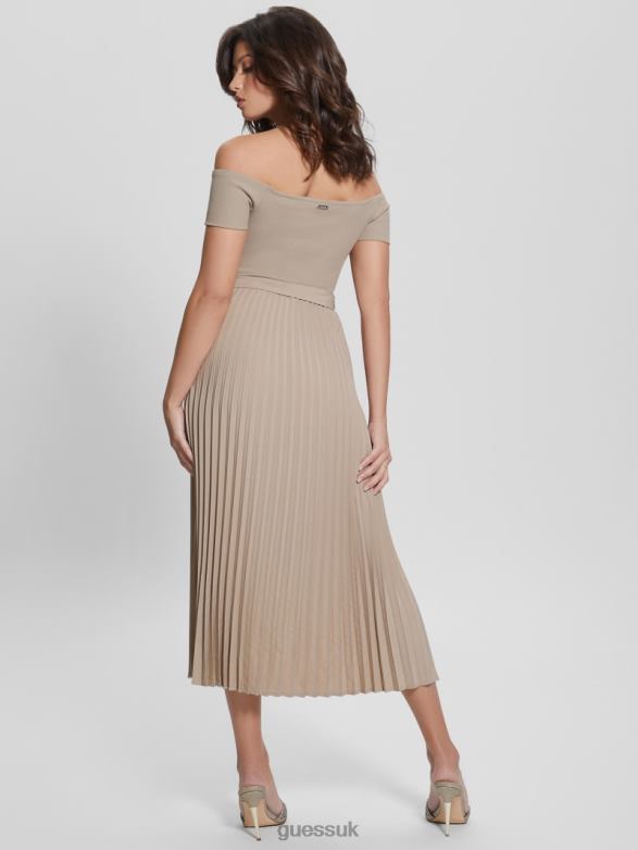 GUESS Women Eco Erynn Belted Dress Summer Clay Apparel V28V6302