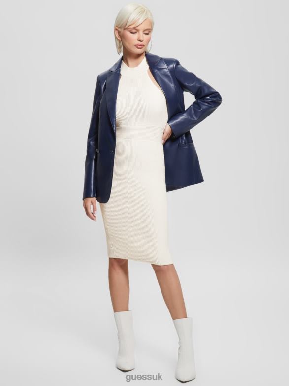 GUESS Women Eco Janice Dress Dove White Apparel V28V6524