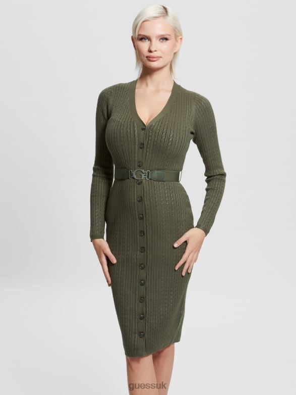 GUESS Women Eco Lena Cardigan Dress Spooky Forest Apparel V28V6827