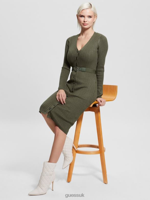 GUESS Women Eco Lena Cardigan Dress Spooky Forest Apparel V28V6827