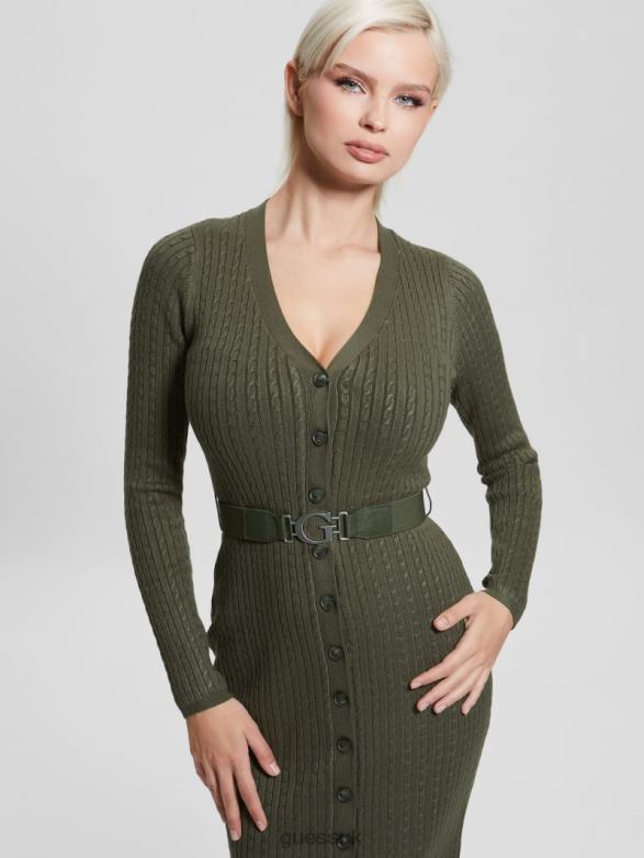 GUESS Women Eco Lena Cardigan Dress Spooky Forest Apparel V28V6827