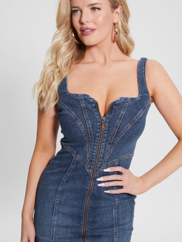 GUESS Women Eco Lilamor Denim Dress Carrie Mid Apparel V28V6206