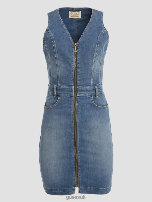 GUESS Women Eco Micol Denim Dress Feather Sky Apparel V28V611