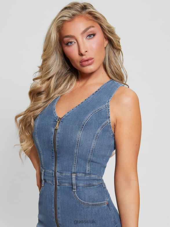 GUESS Women Eco Micol Denim Dress Feather Sky Apparel V28V611