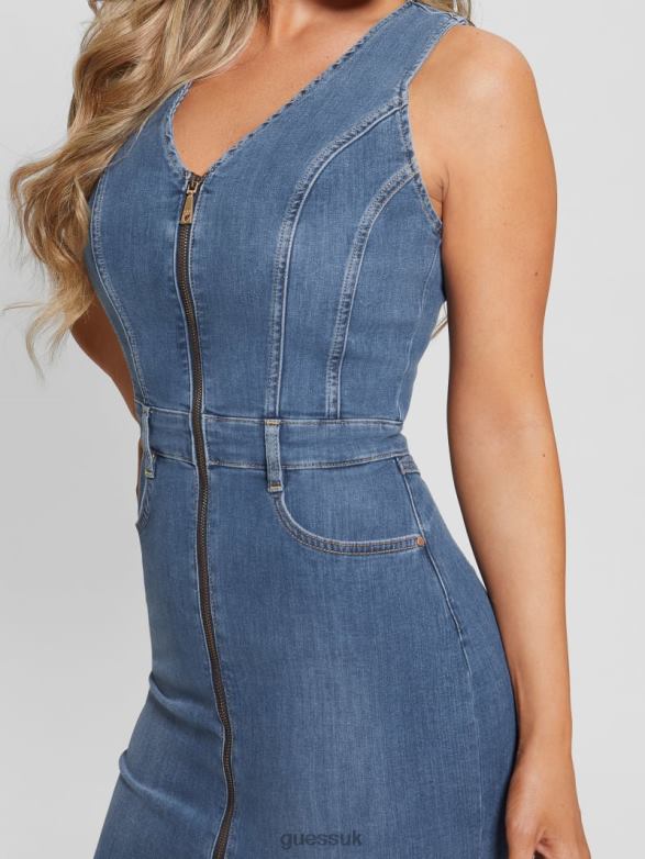GUESS Women Eco Micol Denim Dress Feather Sky Apparel V28V611