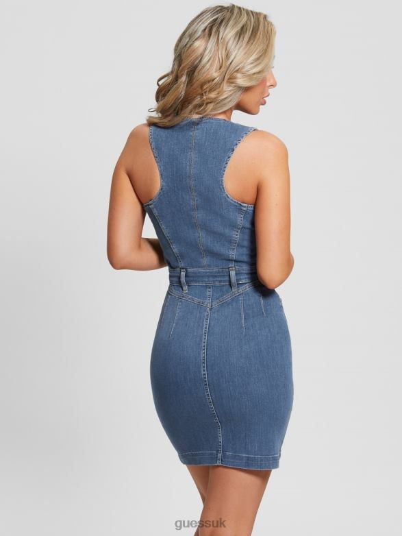 GUESS Women Eco Micol Denim Dress Feather Sky Apparel V28V611