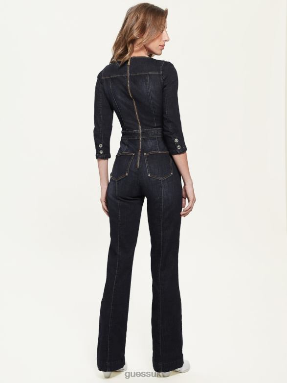 GUESS Women Eco Monic Denim Jumpsuit Blue Guitar Apparel V28V6267