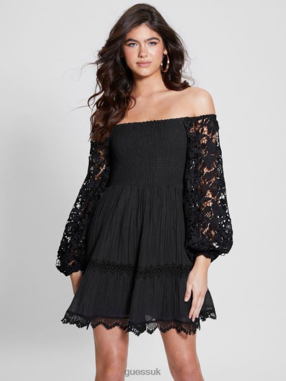 GUESS Women Eco Off-the-Shoulder Katerina Dress Black Apparel V28V6333
