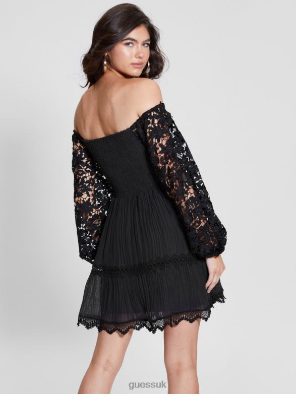 GUESS Women Eco Off-the-Shoulder Katerina Dress Black Apparel V28V6333