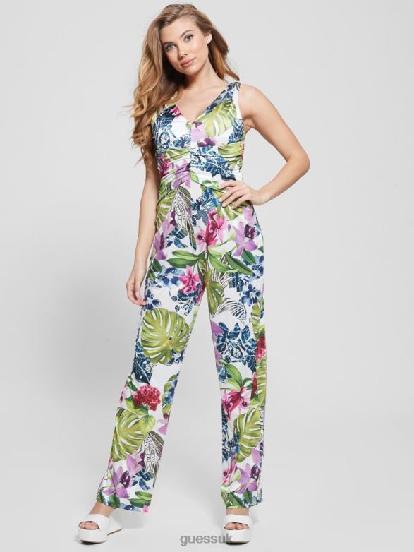 GUESS Women Eco Poplia Printed Jumpsuit Island Fancy Apparel V28V6450