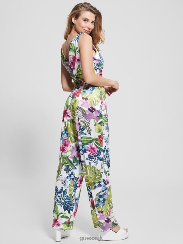 GUESS Women Eco Poplia Printed Jumpsuit Island Fancy Apparel V28V6450
