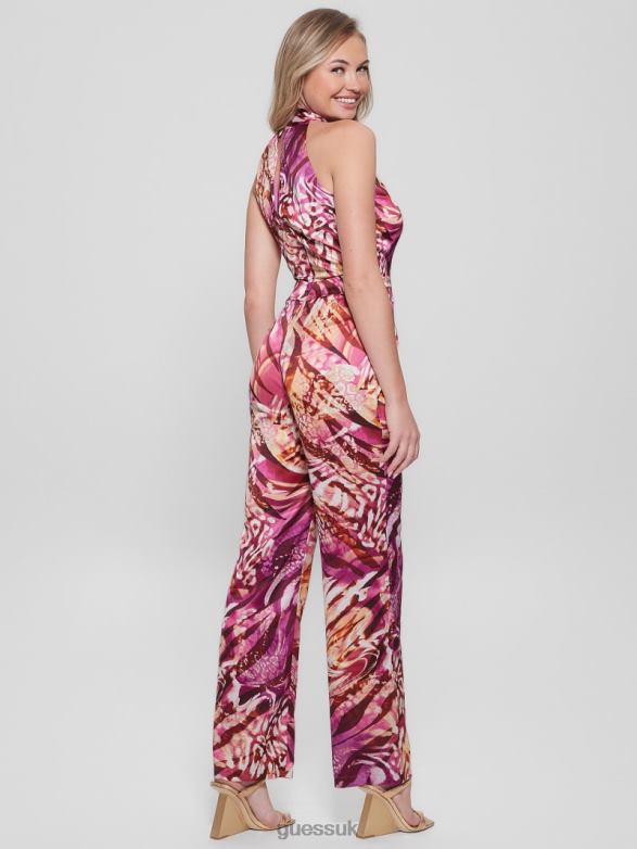 GUESS Women Eco Rose Printed Jumpsuit Colorfull Animalier Apparel V28V6434