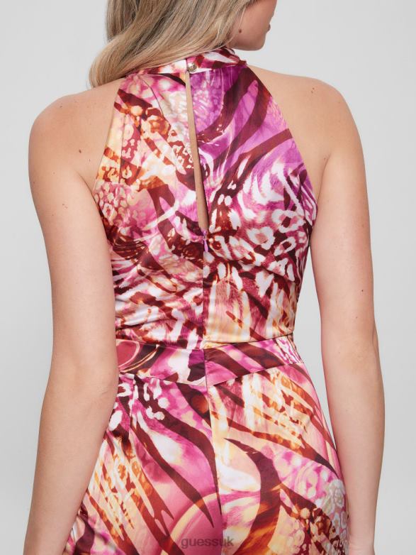 GUESS Women Eco Rose Printed Jumpsuit Colorfull Animalier Apparel V28V6434