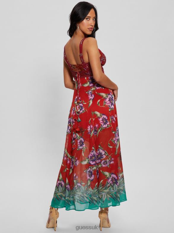 GUESS Women Eco Serena Dress Terazza Border Apparel V28V6373