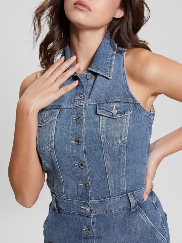 GUESS Women Eco Stacie Denim Dress Delicate Apparel V28V6201
