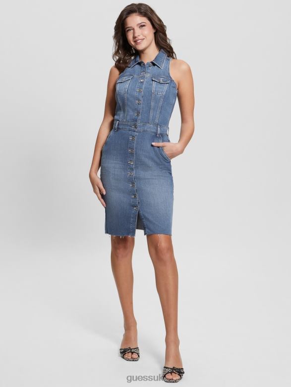 GUESS Women Eco Stacie Denim Dress Delicate Apparel V28V6201