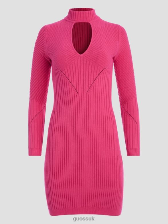 GUESS Women Eco Tatia Mock Neck Dress French Rose Apparel V28V6900