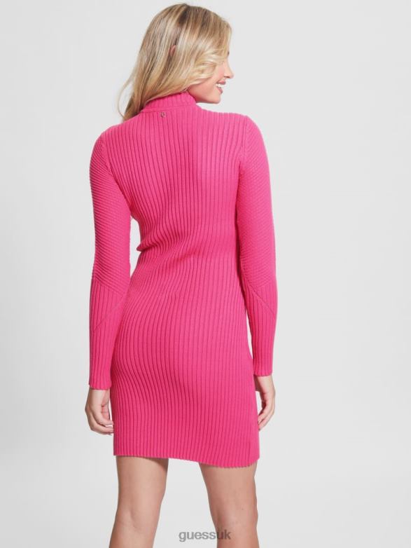 GUESS Women Eco Tatia Mock Neck Dress French Rose Apparel V28V6900