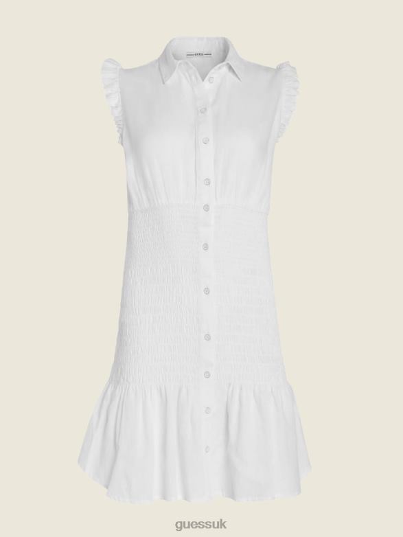 GUESS Women Eco Teodora Dress Pure White Apparel V28V6804