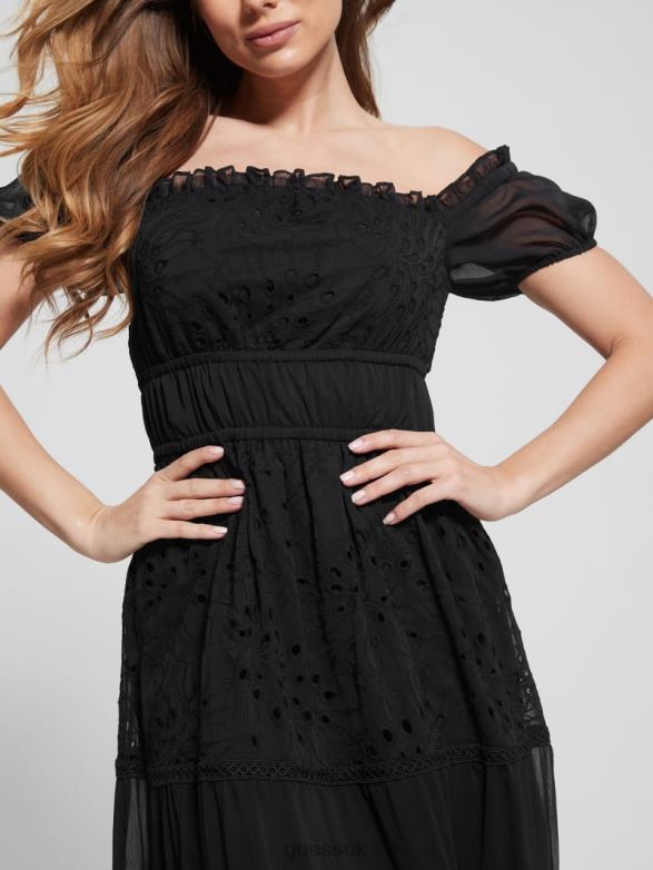 GUESS Women Eco Zena Maxi Dress Black Apparel V28V6340