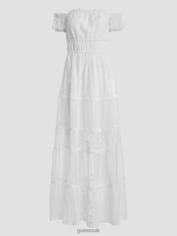 GUESS Women Eco Zena Maxi Dress Pure White Apparel V28V6332