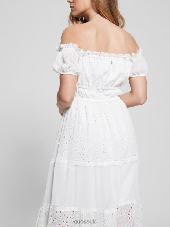 GUESS Women Eco Zena Maxi Dress Pure White Apparel V28V6332