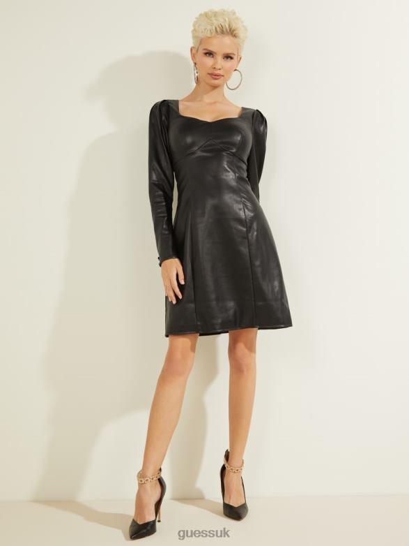 GUESS Women Elena Faux-Leather Dress Black Apparel V28V6765