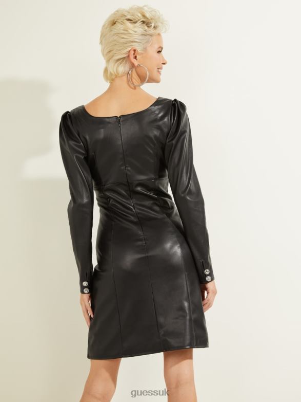 GUESS Women Elena Faux-Leather Dress Black Apparel V28V6765