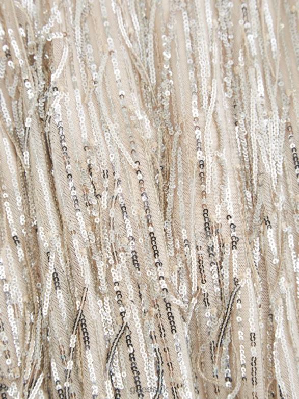 GUESS Women Elodie Sequin Fringe Dress Off White Multi Apparel V28V6737