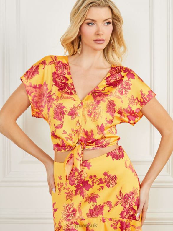GUESS Women Emaya Midi Dress Eden Print Apparel V28V6529