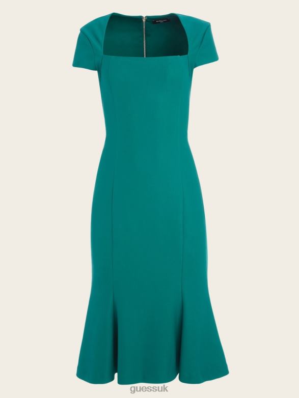 GUESS Women Fenton Dress Ornate Teal Apparel V28V6677