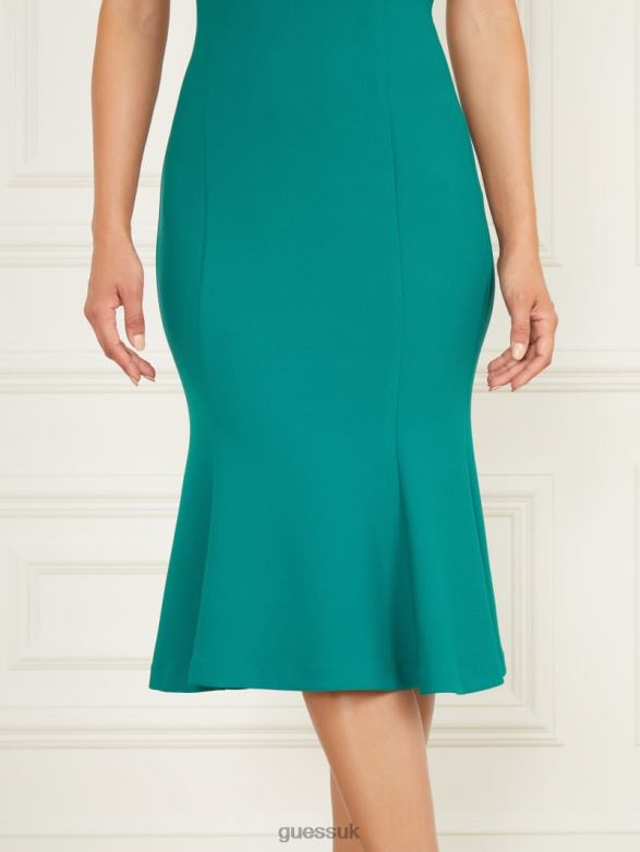GUESS Women Fenton Dress Ornate Teal Apparel V28V6677