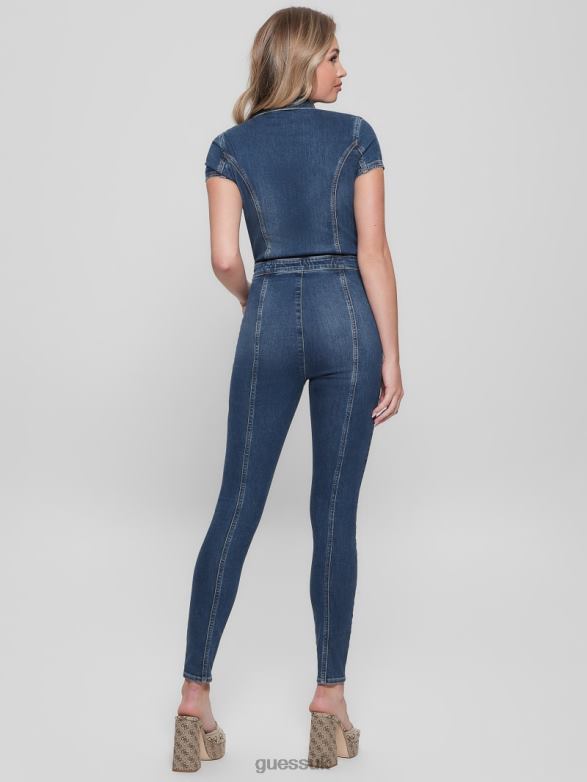 GUESS Women Gemma Denim Jumpsuit Blue Spirit Apparel V28V6183