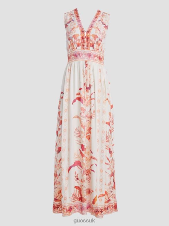 GUESS Women Gisel Printed Maxi Dress Reclaimed Romance Apparel V28V6435