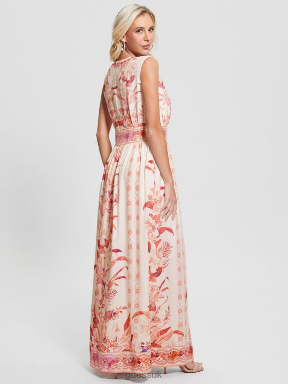 GUESS Women Gisel Printed Maxi Dress Reclaimed Romance Apparel V28V6435