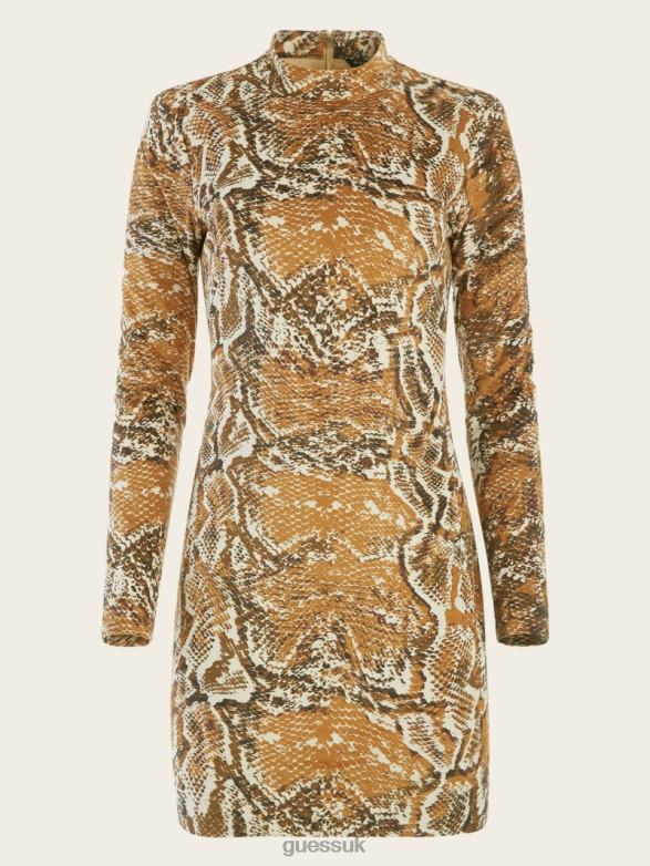 GUESS Women Hudson Snakeskin Printed Dress Secret Skin Print Apparel V28V6708