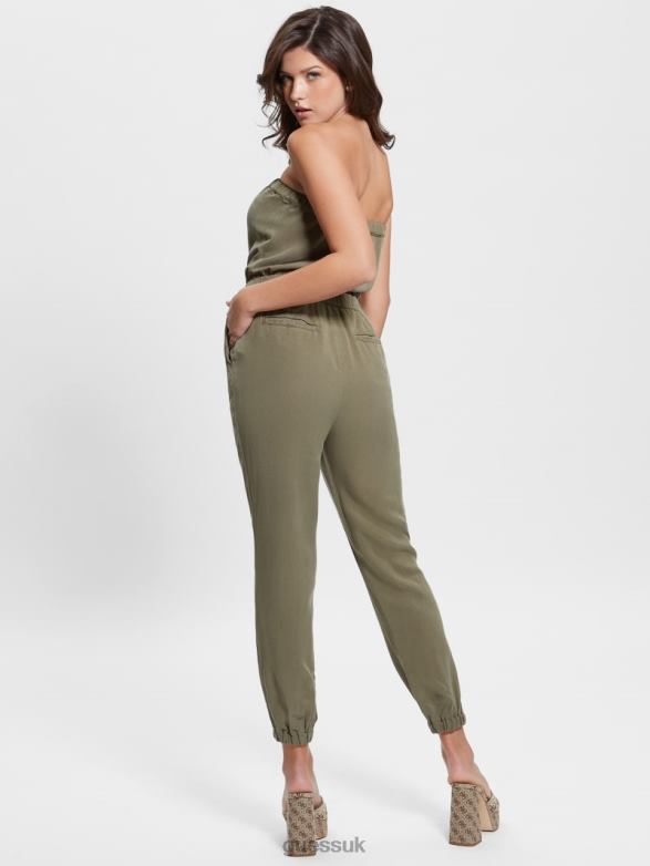 GUESS Women Jade Jumpsuit Army Olive Multi Apparel V28V6348