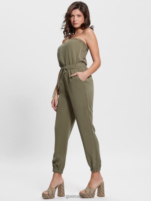 GUESS Women Jade Jumpsuit Army Olive Multi Apparel V28V6348