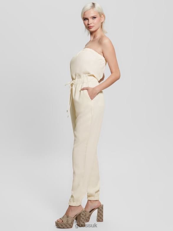GUESS Women Jade Jumpsuit Cream White Multi Apparel V28V6372