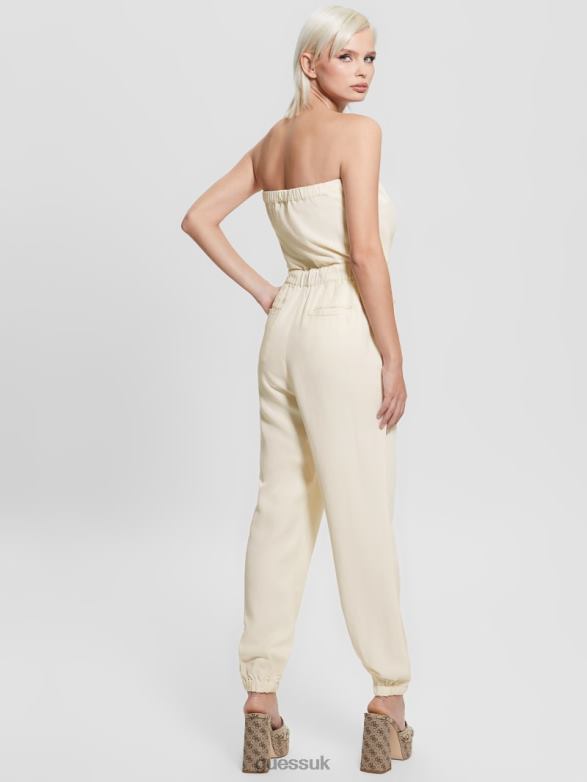 GUESS Women Jade Jumpsuit Cream White Multi Apparel V28V6372