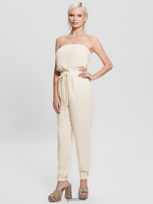 GUESS Women Jade Jumpsuit Cream White Multi Apparel V28V6372