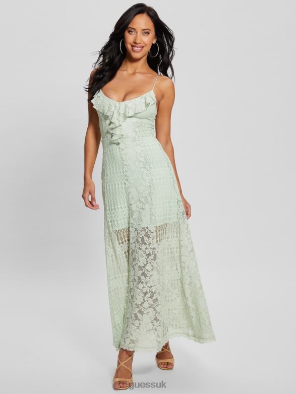 GUESS Women Kellie Lace Maxi Dress Dusty Fern Multi Apparel V28V6309