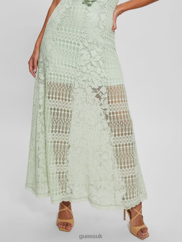 GUESS Women Kellie Lace Maxi Dress Dusty Fern Multi Apparel V28V6309