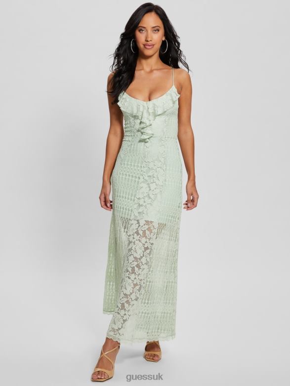 GUESS Women Kellie Lace Maxi Dress Dusty Fern Multi Apparel V28V6309