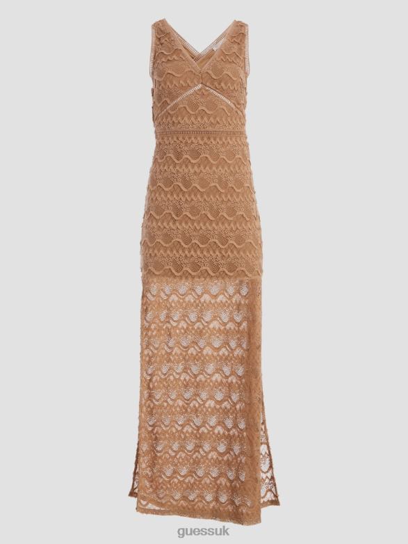 GUESS Women Liza Lace Maxi Dress Desert Storm Apparel V28V6423