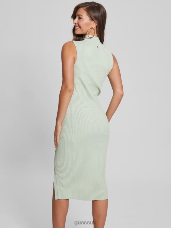 GUESS Women Louise Sweater Dress Hazy Green Apparel V28V6683