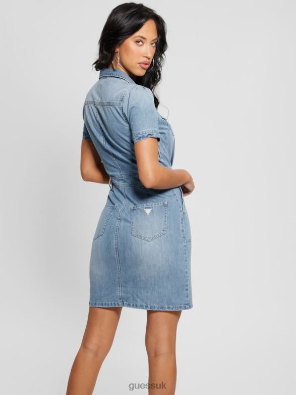 GUESS Women Lylian Denim Dress Lollypop Apparel V28V6109