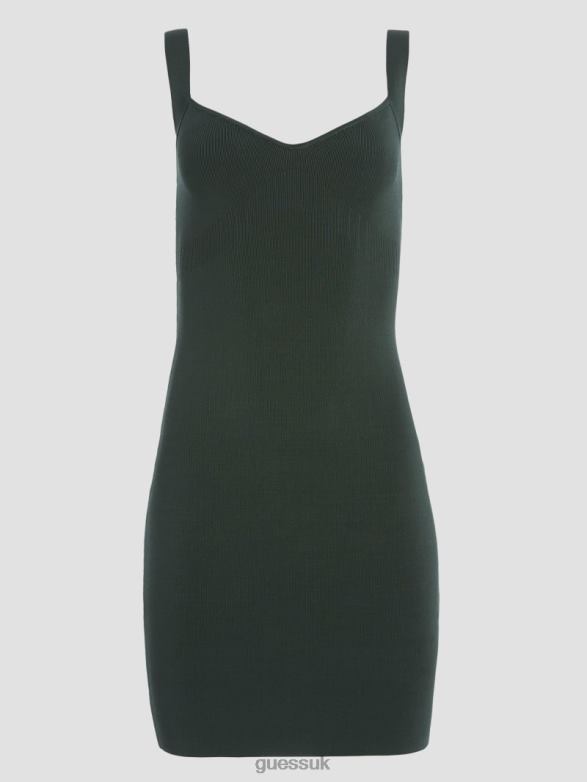 GUESS Women Mirage Anise Rib Dress Moss Mat Apparel V28V6720