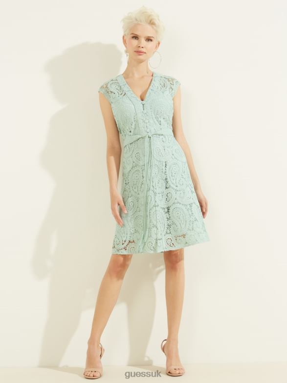 GUESS Women Mykonos Dress Aloe Palm Apparel V28V6630