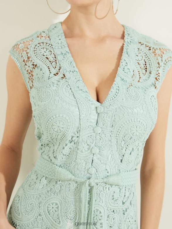 GUESS Women Mykonos Dress Aloe Palm Apparel V28V6630